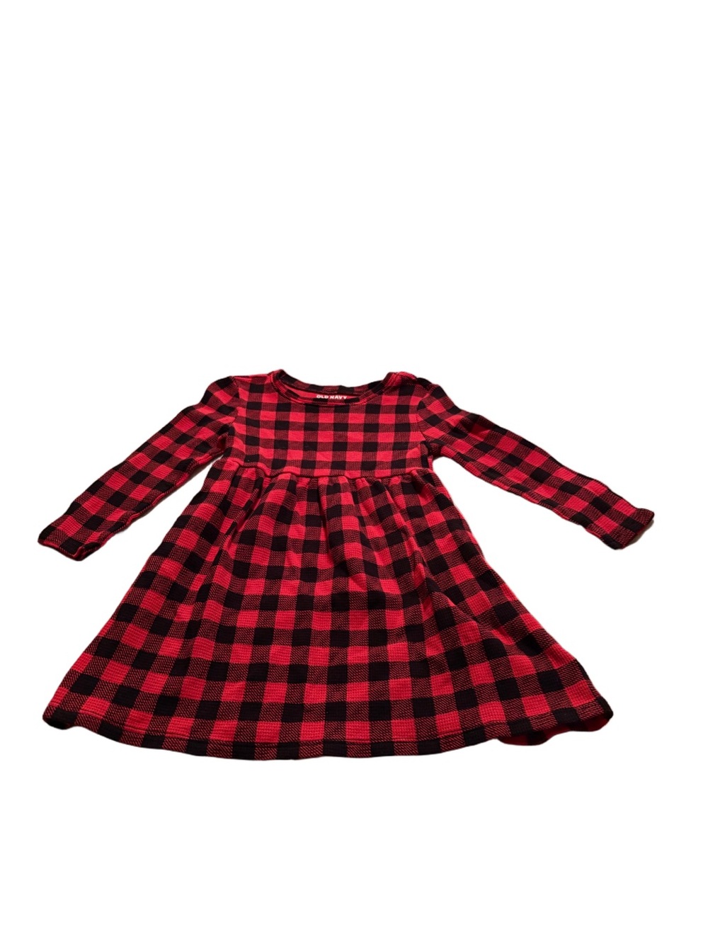 Old Navy Red & Black Plaid Long Sleeve Dress Size 3T